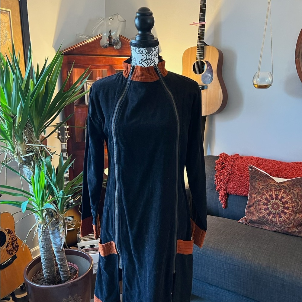 Elegant Black and Rust Dress